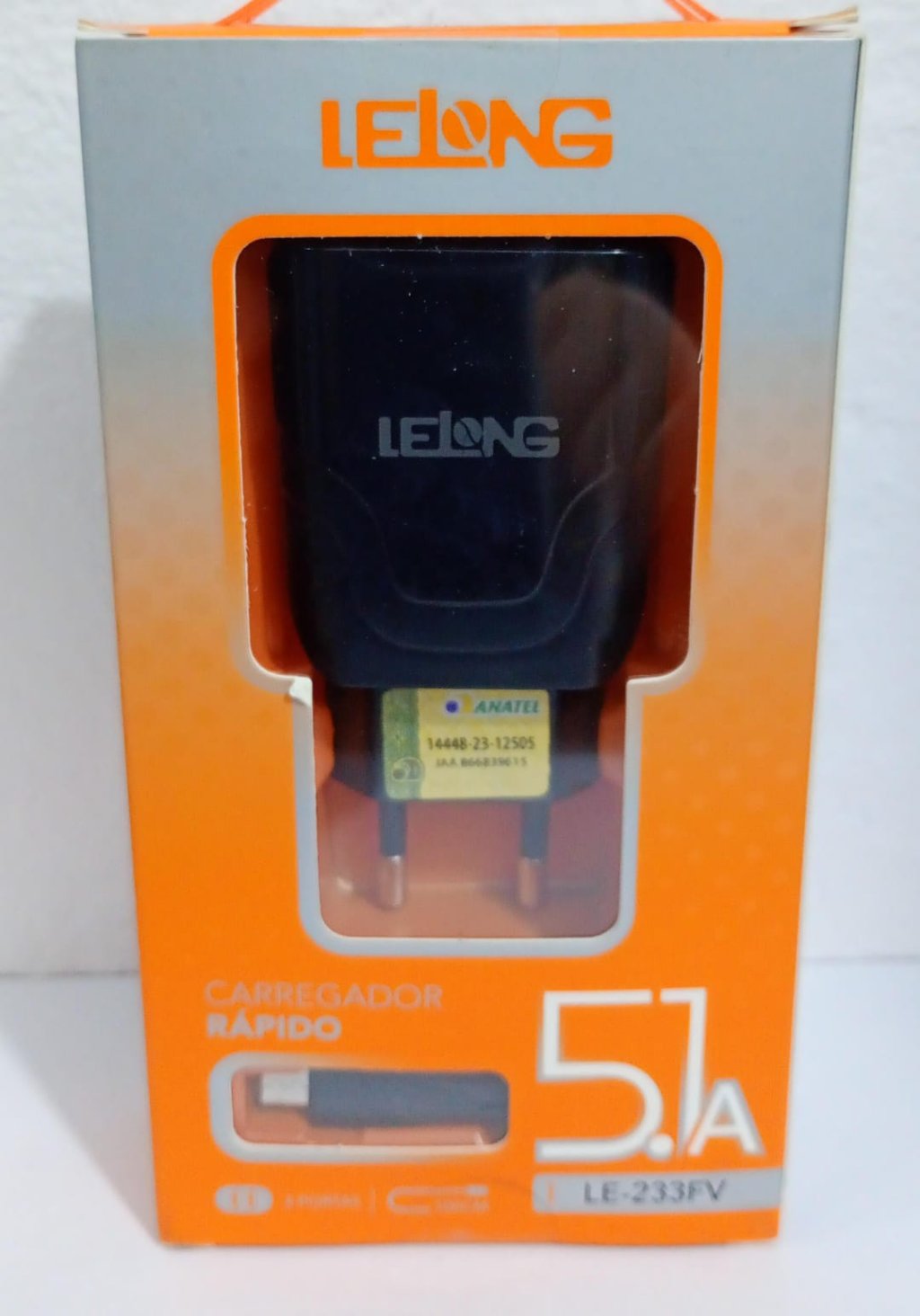 CARREGADOR RAPIDO 2 PORTAS USB MICRO USB V8 MARCA LELONG
