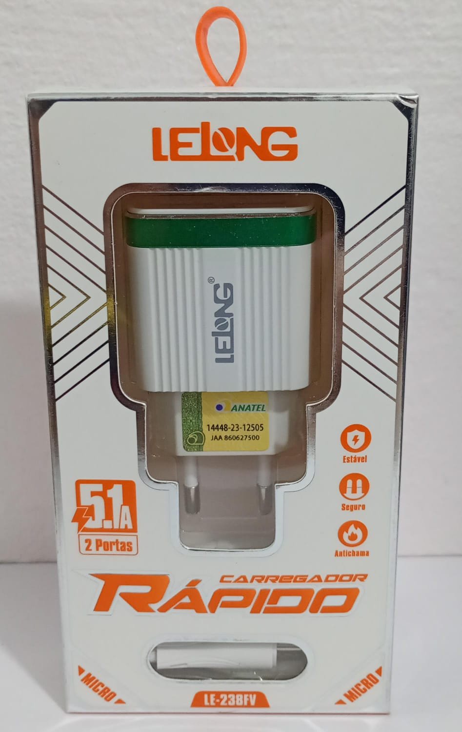 CARREGADOR MICRO USB 5.1A 2 PORTAS USB CABO 1M