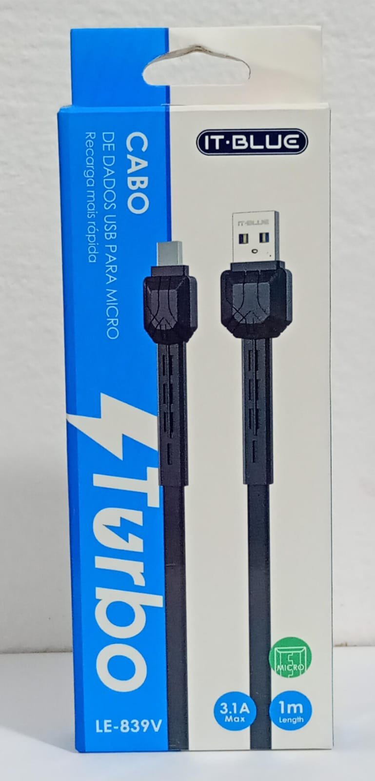 CABO DE DADOS USB PARA MICRO TURBO 3.1A 1M MARCA ITBLUE