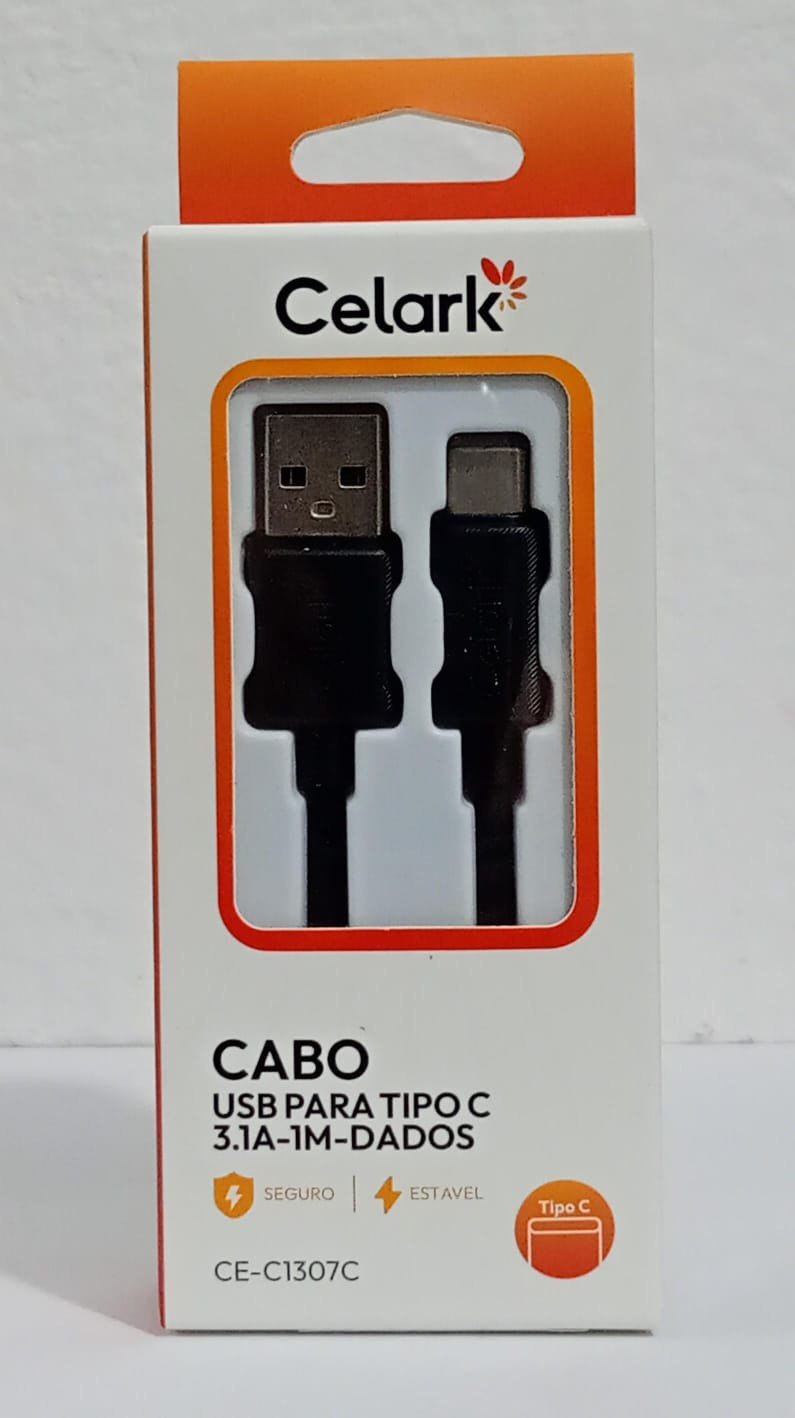 CABO DE DADOS USB PARA TIPO C 3.1A 1M MARCA CELARK