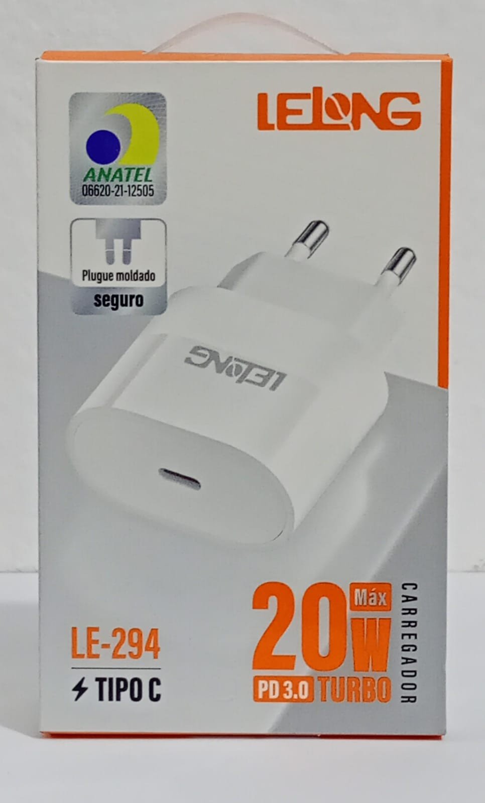 PLUG CARREGADOR TURBO 20W TIPO C 3.0 MARCA LELONG