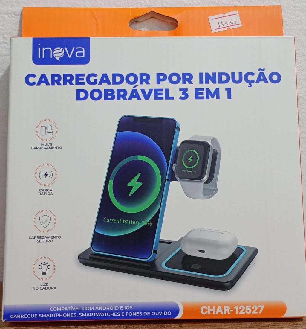 CARREGADOR POR INDUÇÃO DOBRÁVEL 3 EM 1