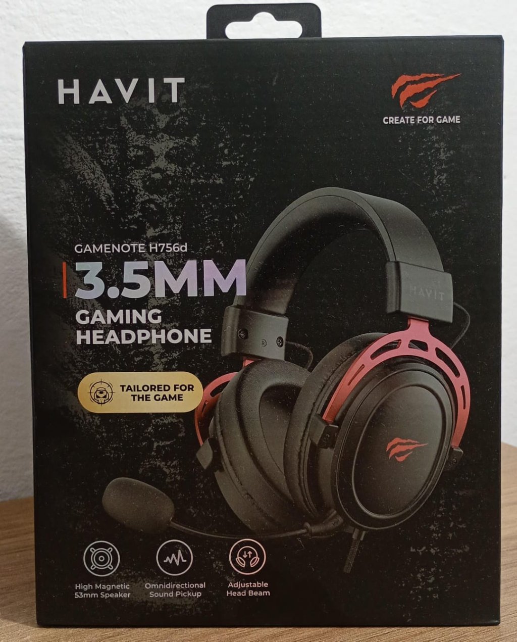 Headset Gamer HAVIT H756D Preto e Vermelho