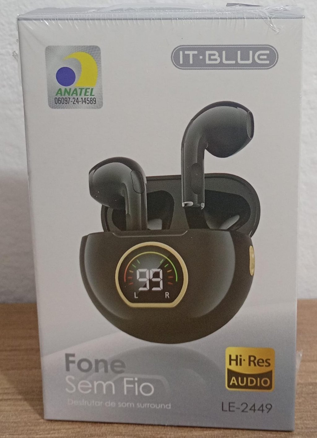 FONE DE OUVIDO SEM FIO IPX4 PRETO IT BLUE
