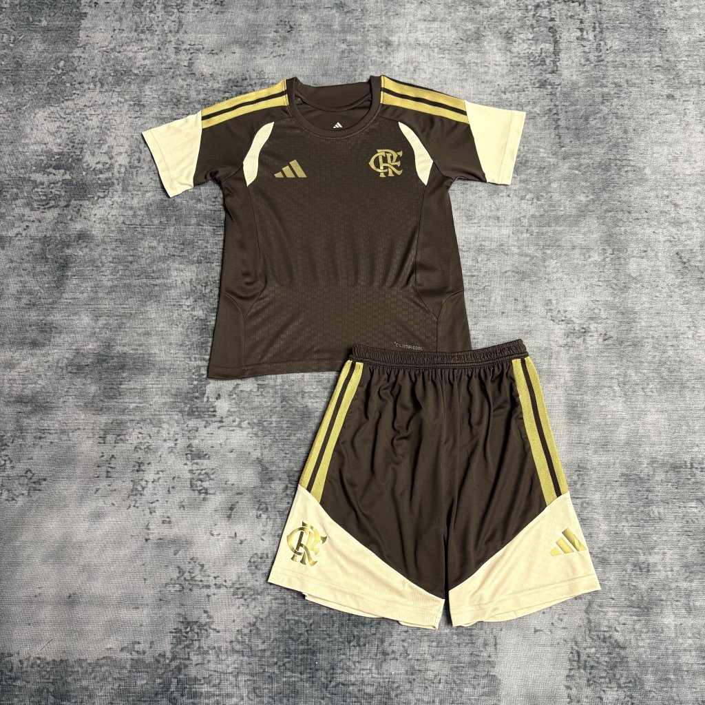 KIT INFANTIL FLAMENGO TREINO MARROM