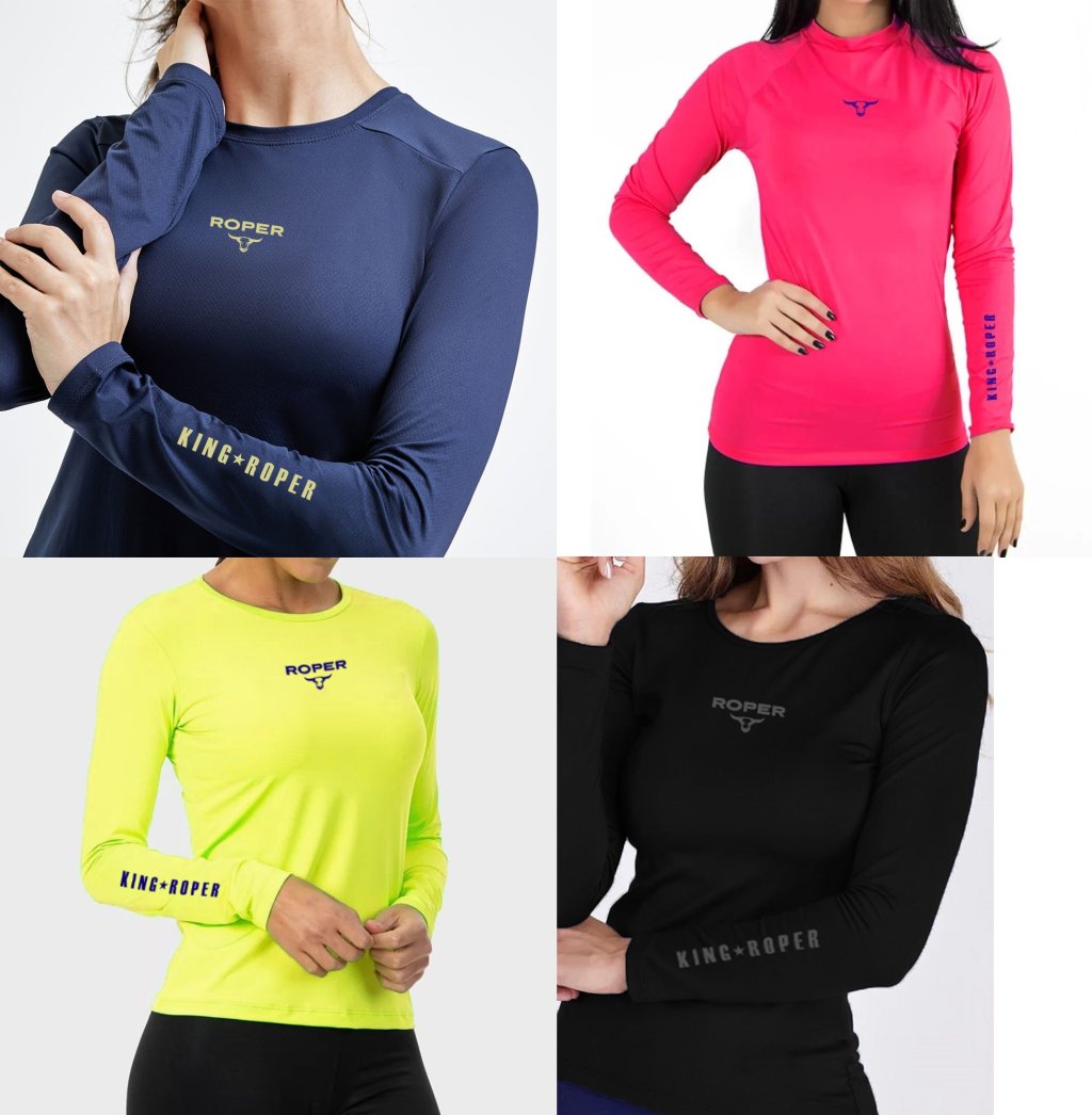 Camiseta Uv Dry Manga Longa Feminina👩