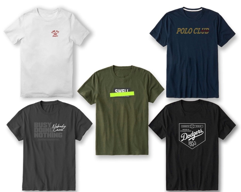 kit 5 camisetas casual 100% algodão