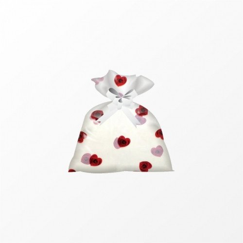 SACO POLI HEART ROSES 80CMX88CM 25PC VERMELHO 17633