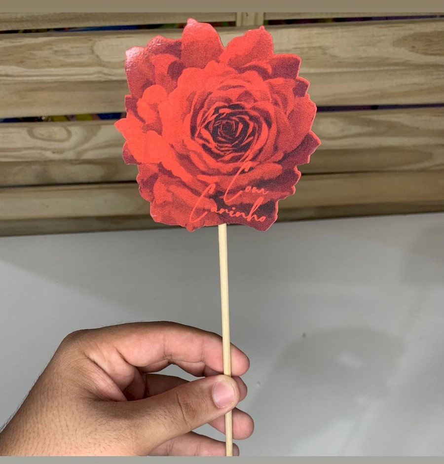 PICK MDF FLOR RED BLOOM 93MMX94MM VERMELHO 32328