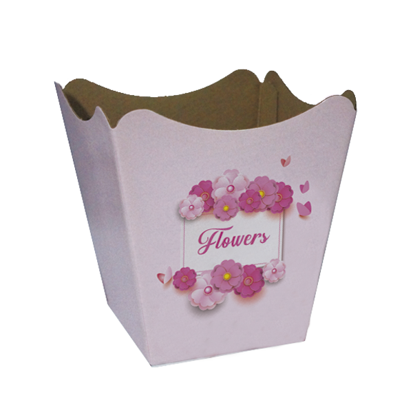 CACHEPOT PAPER POTE 15 DECORADO FLOWERS ROSA 396470