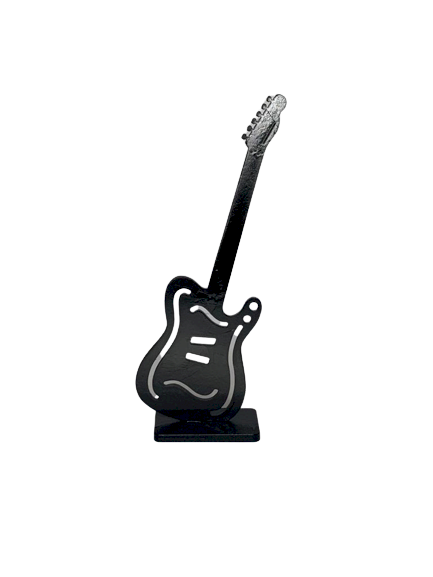 GUITARRA NA BASE 20CM MDF PRETO 552531