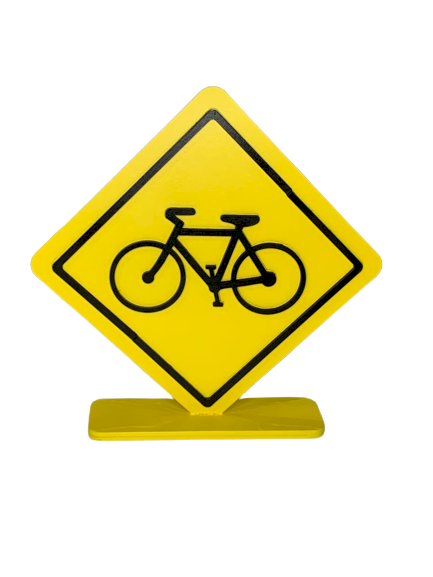 PLACA DE SINALIZACAO BICICLETA NA BASE MDF 20CM 531550