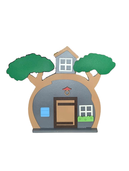 CASA NA ARVORE URSO E MASHA 30X25CM COLOR 565913