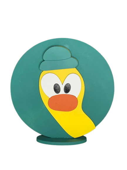 PLACA NA BASE 20X20CM PATO TURMA DO POCOYO MDF 566194