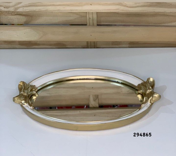 BANDEJA DECOR RESINA 23X34CM BRANCO 294865