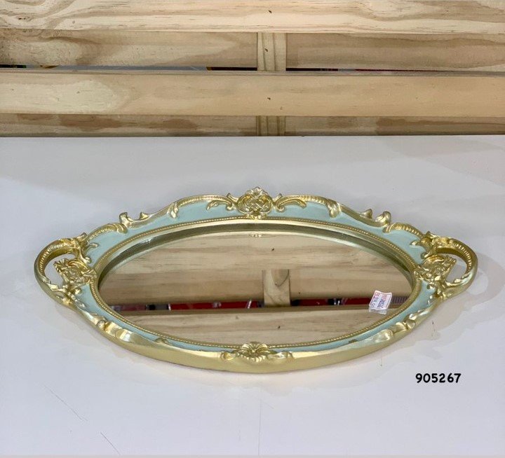 BANDEJA ESPELHADA OVAL PEQ DE RESINA 20526