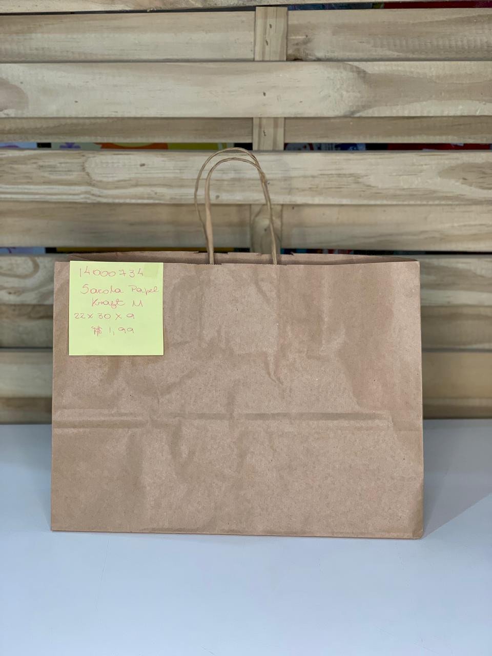 SACOLA PAPEL HORIZONTAL KRAFT M 22X30X9 14000734 363984