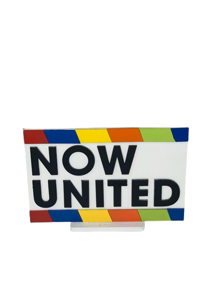 PLACA NA BASE NOW UNITED 14,5X23CM MDF BRANCO 553781