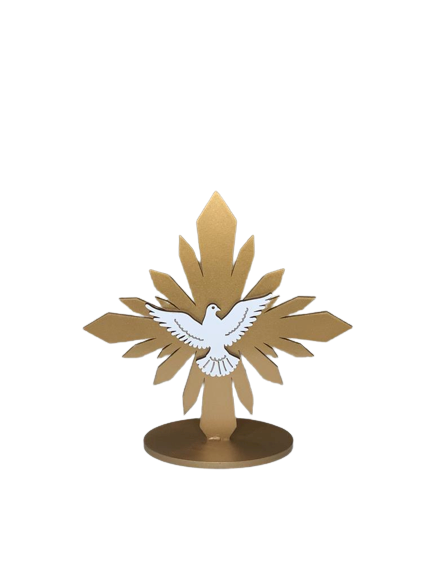 RAIO C/DIVINO 18CM MDF DOURADO C/BCO 541368