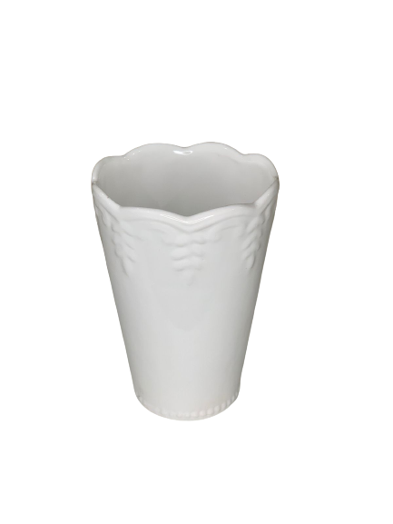 VASO COPO RELEVADO DECORATIVO 22X15CM BRANCO 262626 10759