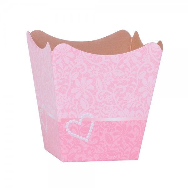 CACHEPOT PAPER POTE 15 DECORADO RENDA ROSA 409682