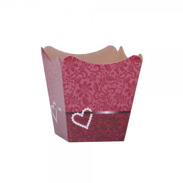 CACHEPOT PAPER POTE 11 DECORADO RENDA BORGONHA 280041