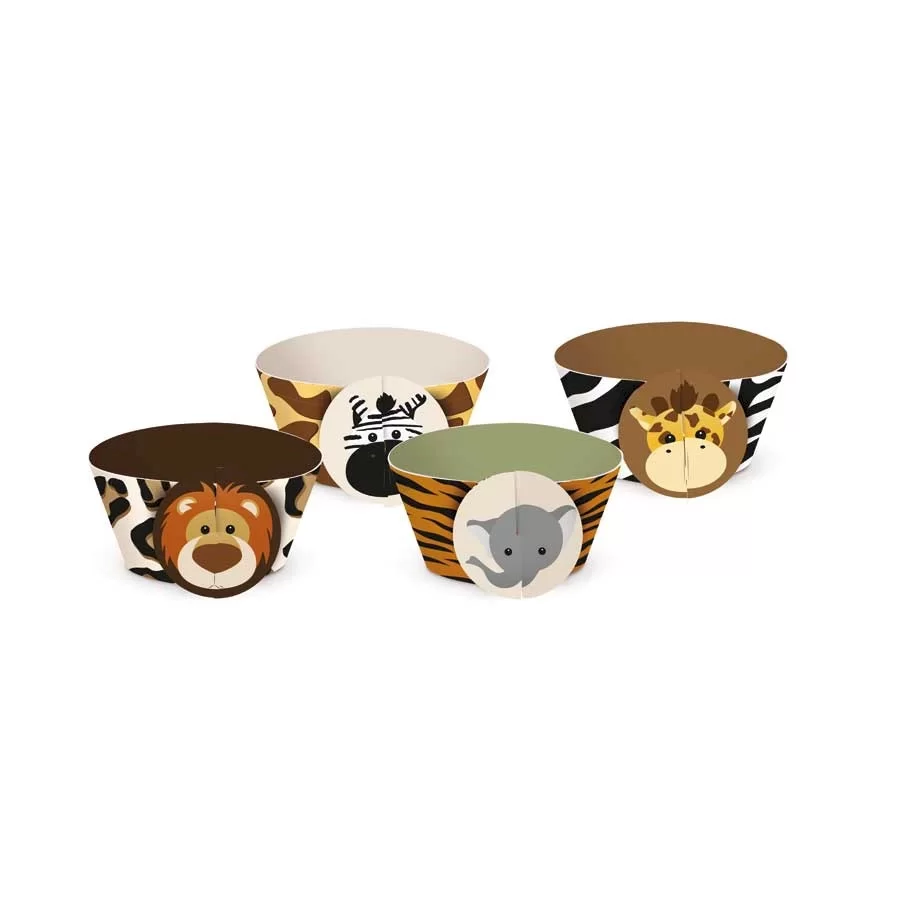 WRAPS P/CUPCAKE SAFARI SORTIDO 21,5X5 C/12 28510055