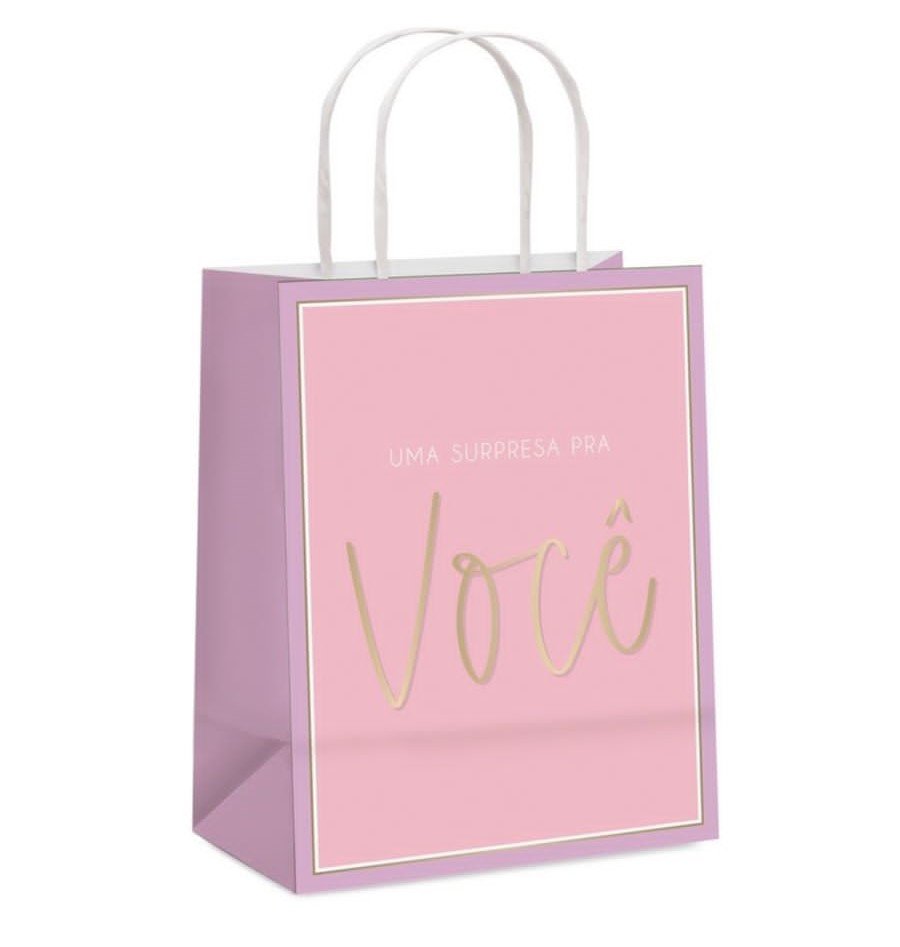 SACOLA PAPEL CANDY ROSA M 26X19,5X9,5 14001248 535733