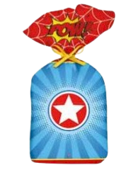 SACOLA PLAST. SURP. SUPER HERO BOY 14X27 C/08 275610 155616