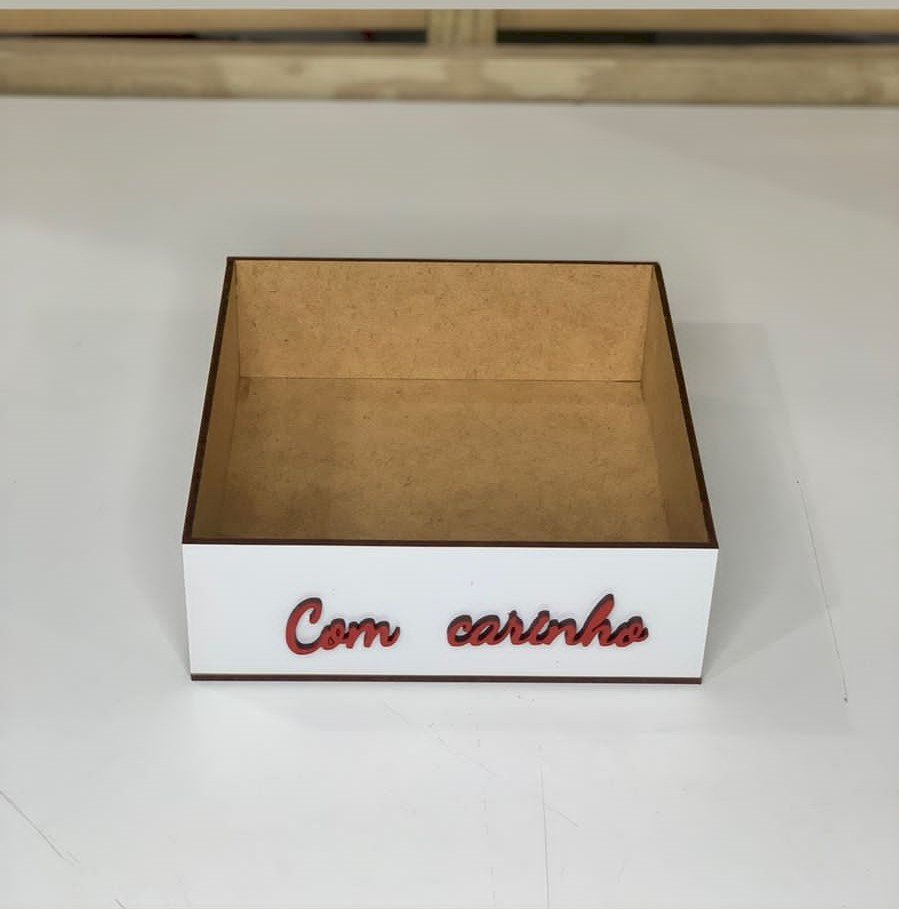 BANDEJA 15X15X5 C/APLIQUE MDF BCO 580435 - 5