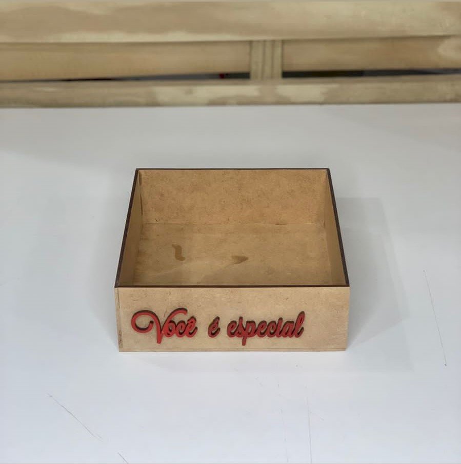BANDEJA 15X15X5 C/APLIQUE MDF BCO 580435 - 10