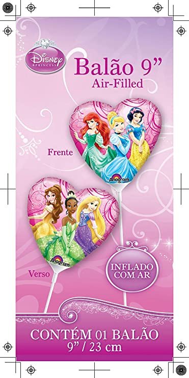 BALAO MET AIR FILLED PRINCESAS CORACAO PACK 1024760