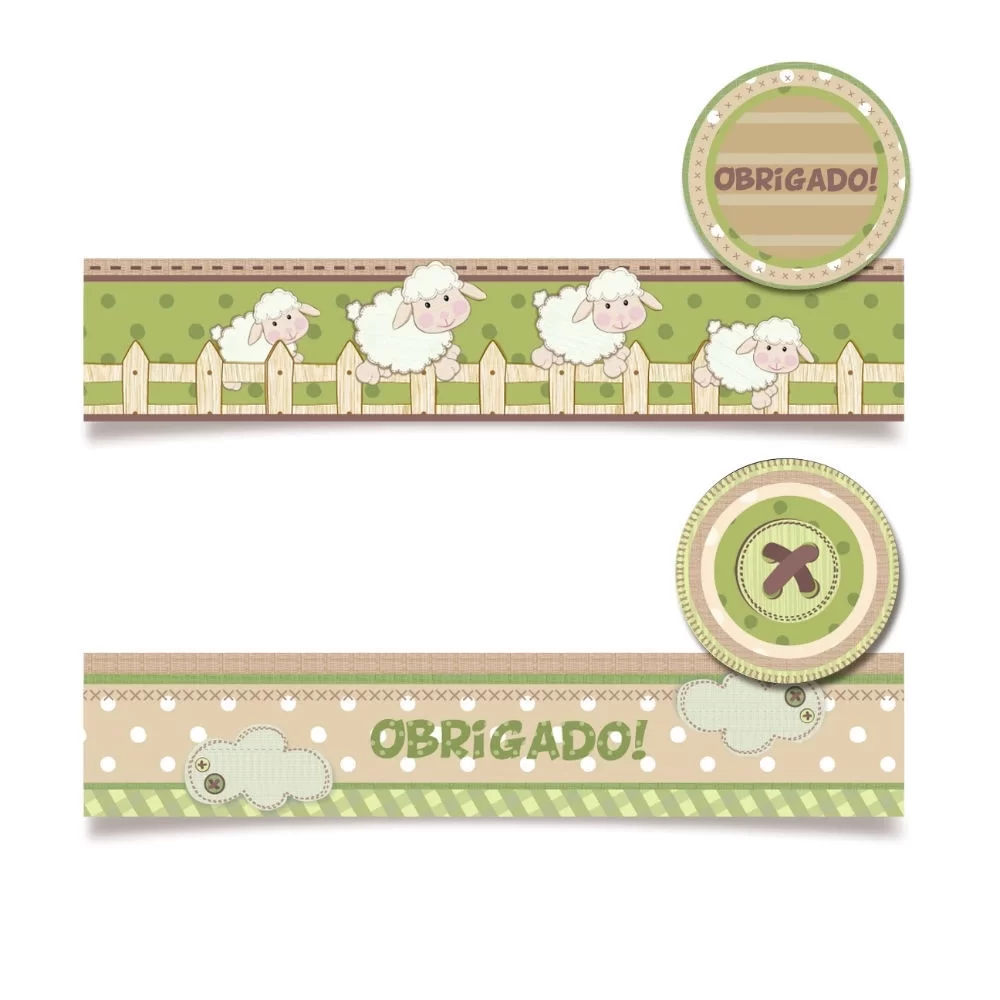 ADESIVO RETANGULAR CARNEIRINHOS 5,5X13 C/20 28110038
