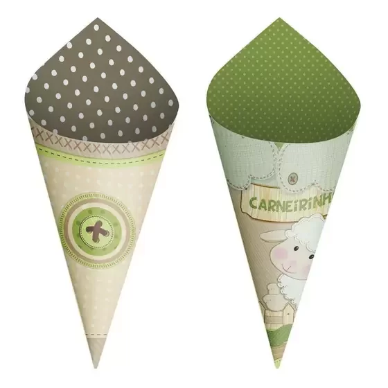 MINI CONES P/FESTAS CARNEIRINHOS COMPOSE C/24 23900020