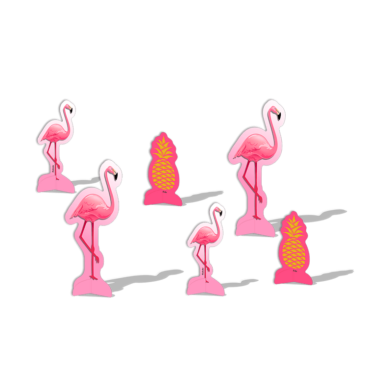 DECORACAO DE MESA LET S FLAMINGO C/8 105227 555838