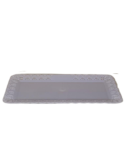 BANDEJA RENDADA RETANGULAR 17X32CM BRANCO 507348
