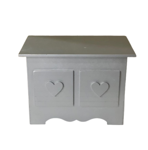 MINI COMODA CORACAO MDF 28X16X21CM CINZA 498822