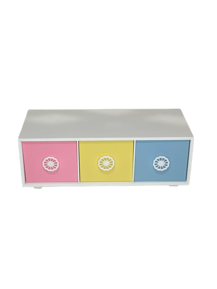 MESA RETANGULAR 35X15X15 C/3 GAVETAS MDF COLOR 586215