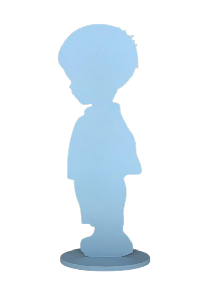 MENINO/MENINA NA BASE 30CM MDF AZUL BB 506435