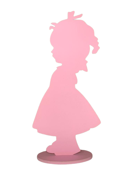 MENINA NA BASE 30CM MDF ROSA BB 506435