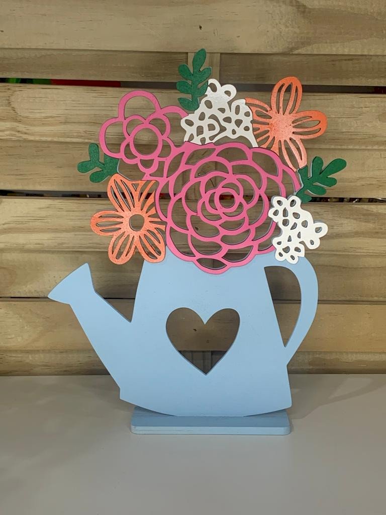 REGADOR CORACAO FLORAL MDF 30X22CM 576421