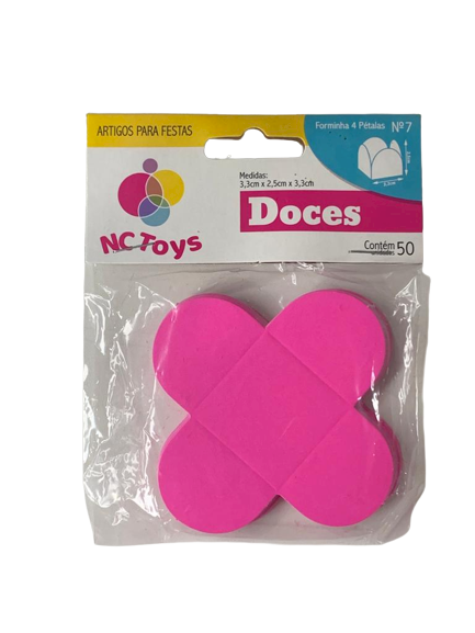 FORMA 4 PETALAS C/50 ROSA CHICLETE 516780