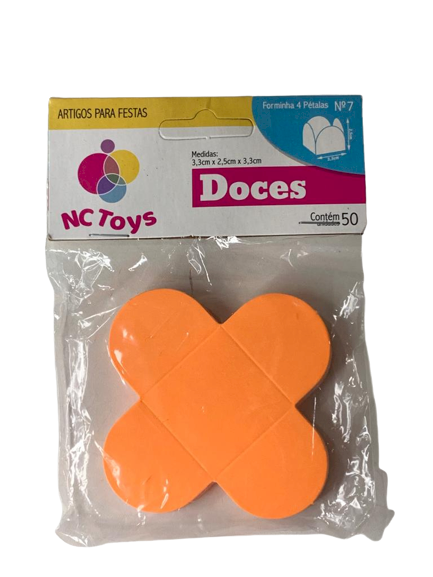 FORMA 4 PETALAS C/50 LARANJA NEON 518593
