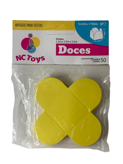 FORMA 4 PETALAS C/50 AMARELO 510351