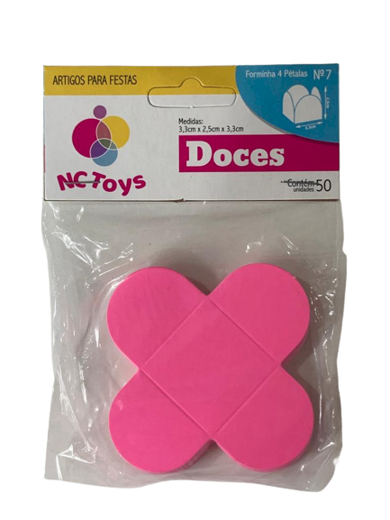 FORMA 4 PETALAS C/50 ROSA NEON 518579