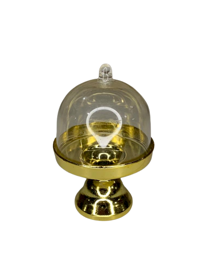 PORTA CUP CAKE DE PLASTICO 8,5X4CM DOURADO 872934
