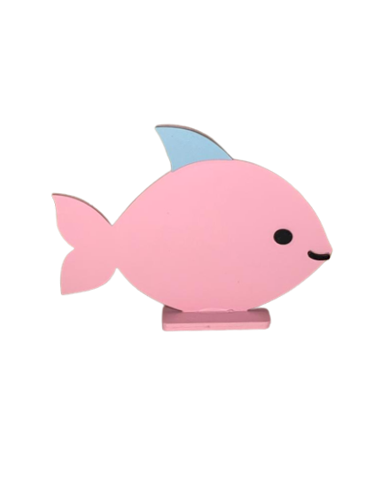 PEIXE NA BASE 15X20CM MDF 551428