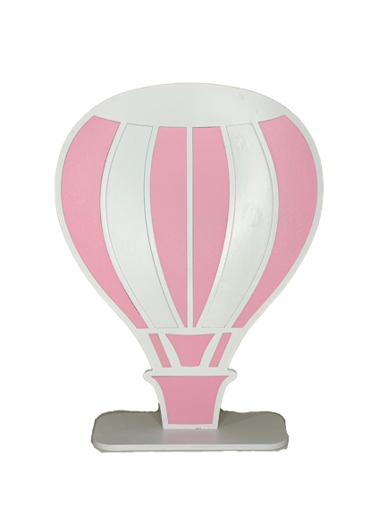 BALAO MDF 30CM ROSA/BRANCO 466791