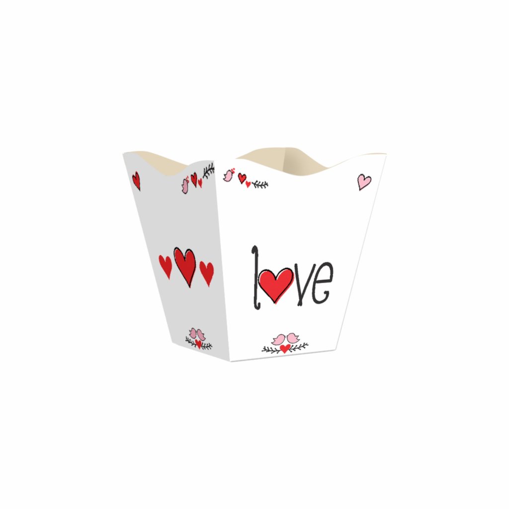 CACHEPOT VINTAGE LOVE BIRDS PEQUENO BRANCO 33153