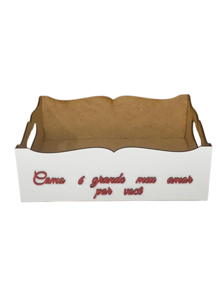 BANDEJA MDF BCO 25X20X8CM C/FRASE 562806 - 2